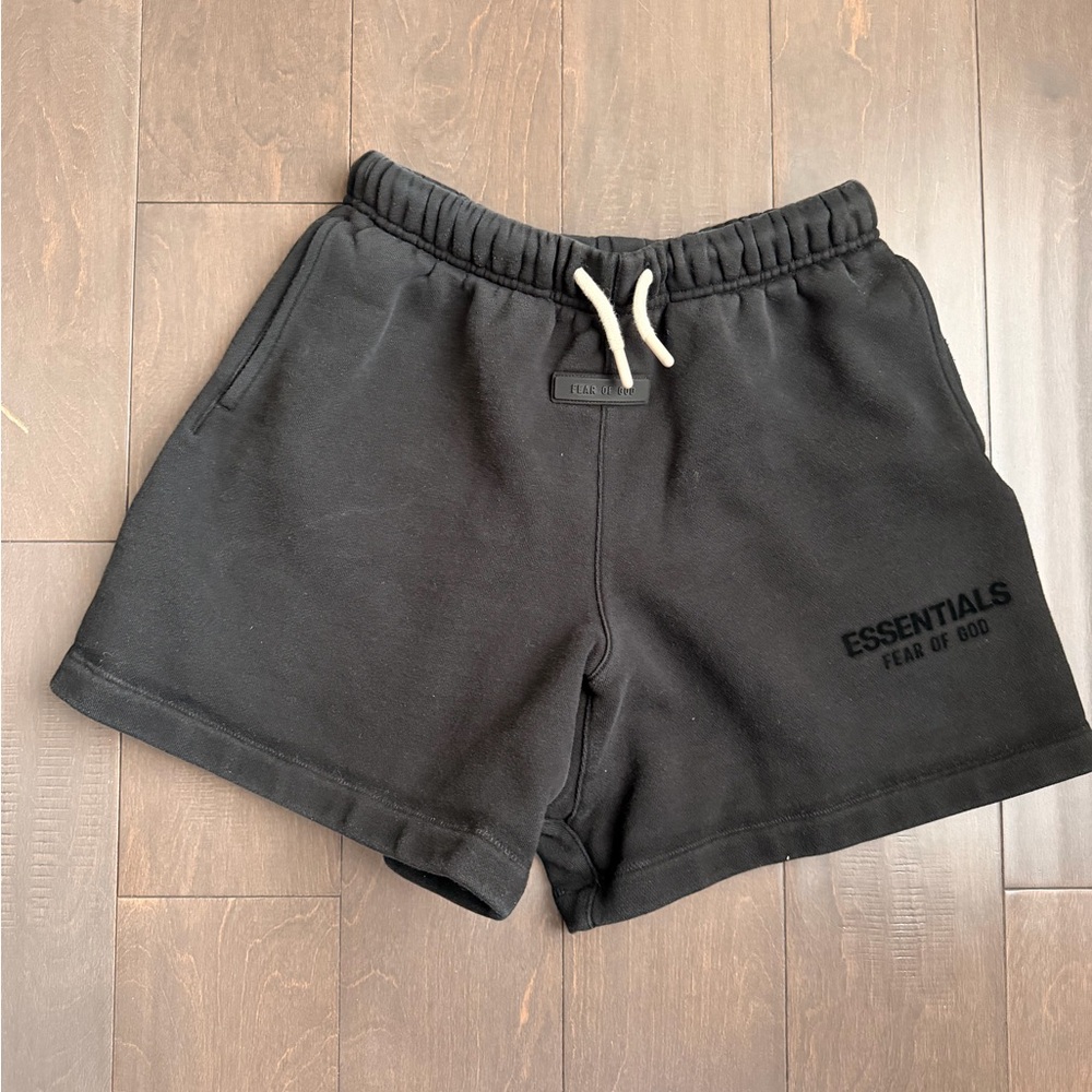 Essentials Fear of God Jet Black Fleece Shorts